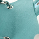 CHANEL Matelasse 20 Chain Bag Cotton Turquoise Blue Silver CC Auth 149236SAM-8