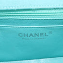 CHANEL Matelasse 20 Chain Bag Cotton Turquoise Blue Silver CC Auth 149236SAM-25
