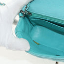 CHANEL Matelasse 20 Chain Bag Cotton Turquoise Blue Silver CC Auth 149236SAM-27