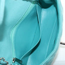 CHANEL Matelasse 20 Chain Bag Cotton Turquoise Blue Silver CC Auth 149236SAM-30