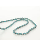 CHANEL Matelasse 20 Chain Bag Cotton Turquoise Blue Silver CC Auth 149236SAM-15