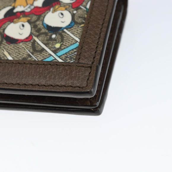 GUCCI GG Supreme Compact Wallet PVC Beige 648121 Auth 149240