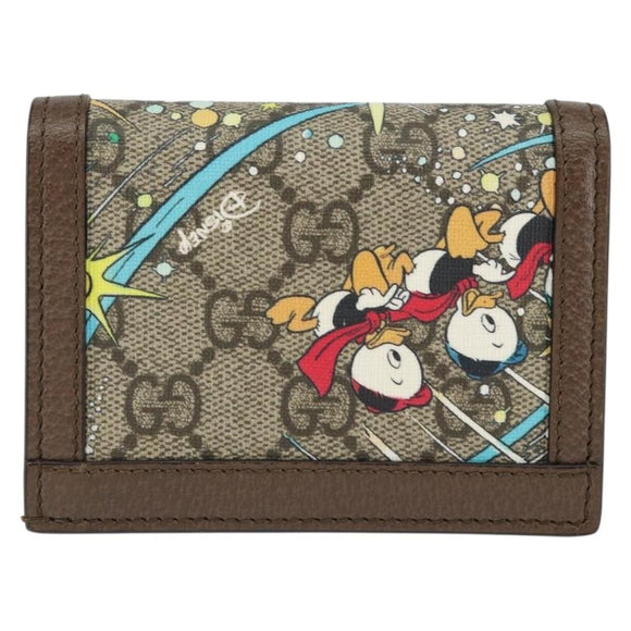 GUCCI GG Supreme Compact Wallet PVC Beige 648121 Auth 149240