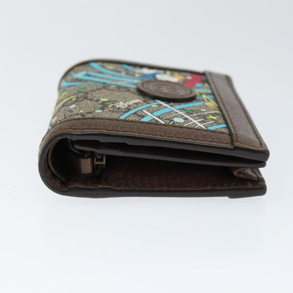 GUCCI GG Supreme Compact Wallet PVC Beige 648121 Auth 149240