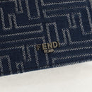 FENDI Zucca Canvas Compact Wallet Blue Auth 149243M-12