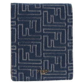 FENDI Zucca Canvas Compact Wallet Blue Auth 149243M - 0
