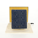 FENDI Zucca Canvas Compact Wallet Blue Auth 149243M-22