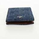 FENDI Zucca Canvas Compact Wallet Blue Auth 149243M-7