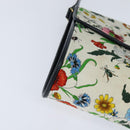 GUCCI Flora Shoulder Bag Canvas White Gold Auth 149250-14