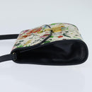 GUCCI Flora Shoulder Bag Canvas White Gold Auth 149250-3