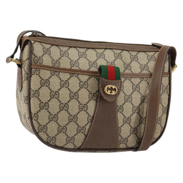 GUCCI GG Supreme Web Sherry Line Bag PVC Beige Gold 89 02 032 Auth 149251