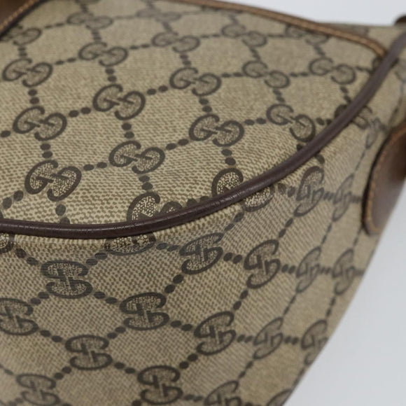 GUCCI GG Supreme Web Sherry Line Bag PVC Beige Gold 89 02 032 Auth 149251