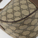 GUCCI GG Supreme Web Sherry Line Bag PVC Beige Gold 89 02 032 Auth 149251-15