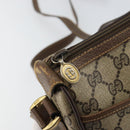 GUCCI GG Supreme Web Sherry Line Bag PVC Beige Gold 89 02 032 Auth 149251-19