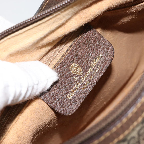 GUCCI GG Supreme Web Sherry Line Bag PVC Beige Gold 89 02 032 Auth 149251