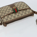 GUCCI GG Supreme Web Sherry Line Bag PVC Beige Gold 89 02 032 Auth 149251-6