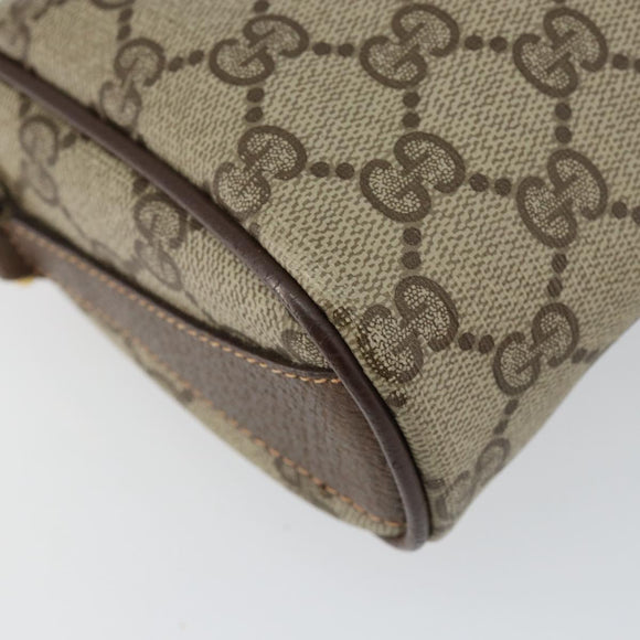 GUCCI GG Supreme Web Sherry Line Bag PVC Beige Gold 89 02 018 Auth 149253