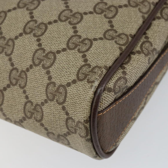 GUCCI GG Supreme Web Sherry Line Bag PVC Beige Gold 89 02 018 Auth 149253