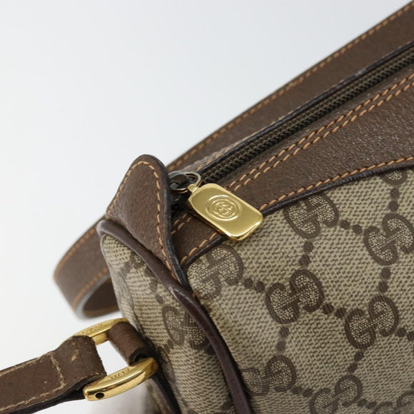 GUCCI GG Supreme Web Sherry Line Bag PVC Beige Gold 89 02 018 Auth 149253