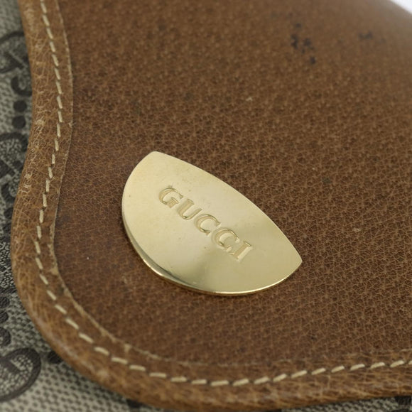 GUCCI GG Supreme Web Sherry Line Shoulder Bag PVC Beige Gold Auth 149255