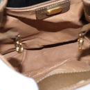 GUCCI GG Supreme Web Sherry Line Shoulder Bag PVC Beige Gold Auth 149255-16