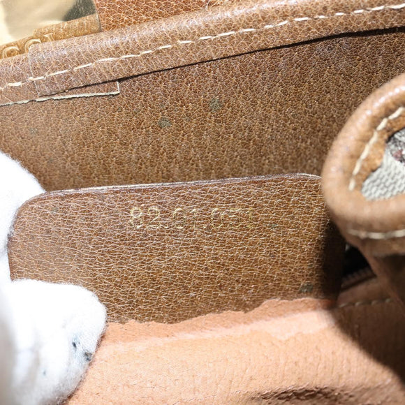 GUCCI GG Supreme Web Sherry Line Shoulder Bag PVC Beige Gold Auth 149255