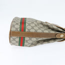 GUCCI GG Supreme Web Sherry Line Shoulder Bag PVC Beige Gold Auth 149255-5