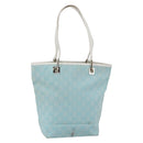 GUCCI GG Canvas Tote Bag Light Blue Gold 002 1099 Auth 149259-1