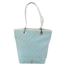 GUCCI GG Canvas Tote Bag Light Blue Gold 002 1099 Auth 149259-13