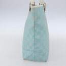 GUCCI GG Canvas Tote Bag Light Blue Gold 002 1099 Auth 149259-4