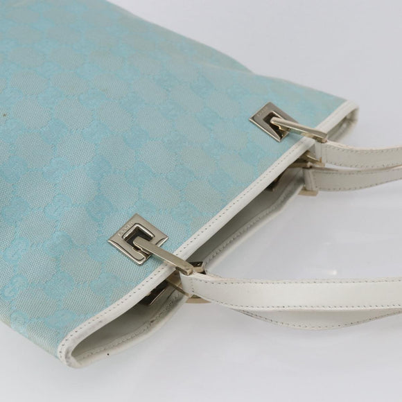 GUCCI GG Canvas Tote Bag Light Blue Gold 002 1099 Auth 149259