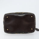 FENDI Zucca Canvas Hand Bag Black Brown Auth 149263-10