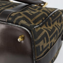 FENDI Zucca Canvas Handtasche Schwarz Braun Auth 149263-18