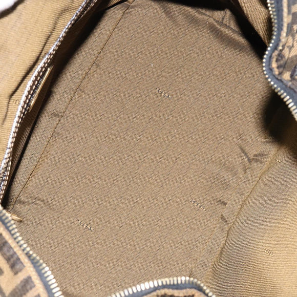 FENDI Zucca Canvas Handtasche Schwarz Braun Auth 149263