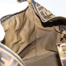 FENDI Zucca Canvas Hand Bag Black Brown Auth 149263-22