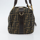 FENDI Zucca Canvas Hand Bag Black Brown Auth 149263-5