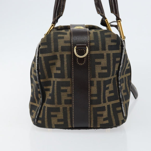 FENDI Zucca Canvas Handtasche Schwarz Braun Auth 149263