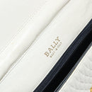 BALLY Chain Shoulder Bag Leather White Gold Auth 149267-16