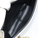 BALLY Chain Shoulder Bag Leather White Gold Auth 149267-17