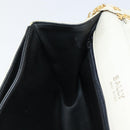 BALLY Chain Shoulder Bag Leather White Gold Auth 149267-19