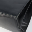 Salvatore Ferragamo Gancini Hand Bag Enamel Navy Gold Auth 149268-12