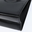 Salvatore Ferragamo Gancini Hand Bag Enamel 2way Black Gold Auth 149269-15