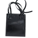 Salvatore Ferragamo Gancini Hand Bag Enamel 2way Black Gold Auth 149269-3