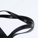 Salvatore Ferragamo Gancini Hand Bag Enamel 2way Black Gold Auth 149269-8