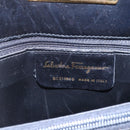 Salvatore Ferragamo Gancini Tote Bag Leather Black Gold Auth 149270-15