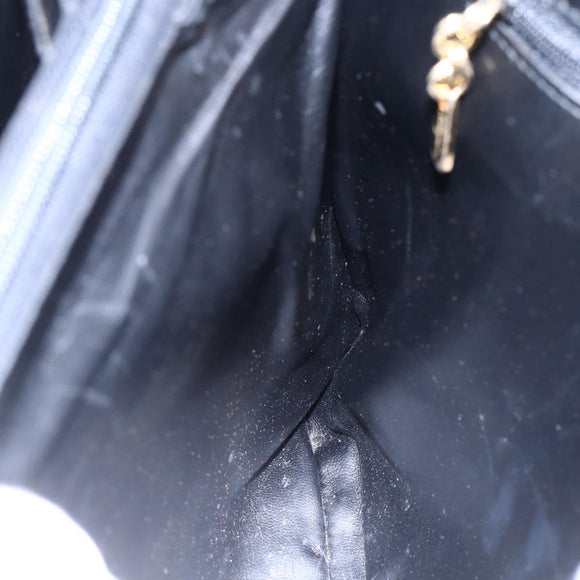 Salvatore Ferragamo Gancini Tote Bag Leather Black Gold Auth 149270