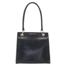 Salvatore Ferragamo Gancini Tote Bag Leather Black Gold Auth 149270-3