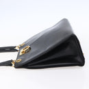 Salvatore Ferragamo Gancini Tote Bag Leather Black Gold Auth 149270-4