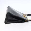 Salvatore Ferragamo Gancini Tote Bag Leather Black Gold Auth 149270-5