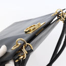 Salvatore Ferragamo Gancini Tote Bag Leather Black Gold Auth 149270-6